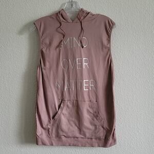 SOHO Tank Top Hoodie Mind Over Matter Back Cut Outs Pockets Size Large Blush